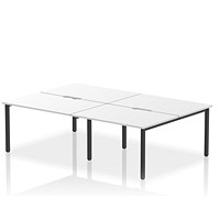 Evolve Plus 1200mm B2B 4 Person Office Bench Desk White Top Black Frame