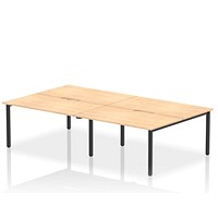 Evolve Plus 1400mm B2B 4 Person Office Bench Desk Maple Top Black Frame