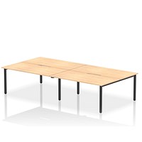 Evolve Plus 1600mm B2B 4 Person Office Bench Desk Maple Top Black Frame