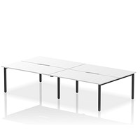 Evolve Plus 1600mm B2B 4 Person Office Bench Desk White Top Black Frame