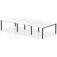 Evolve Plus 1200mm B2B 6 Person Office Bench Desk White Top Black Frame