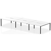 Evolve Plus 1600mm B2B 6 Person Office Bench Desk White Top Black Frame