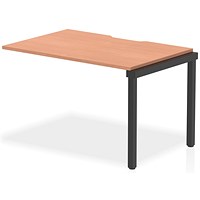 Evolve Plus 1200mm Single Row Office Bench Desk Ext Kit Beech Top Black Frame