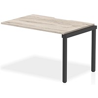 Evolve Plus 1200mm Single Row Office Bench Desk Ext Kit Grey Oak Top Black Frame