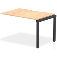 Evolve Plus 1200mm Single Row Office Bench Desk Ext Kit Maple Top Black Frame