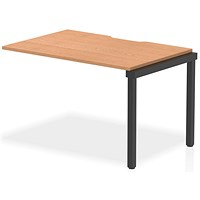 Evolve Plus 1200mm Single Row Office Bench Desk Ext Kit Oak Top Black Frame