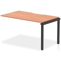 Evolve Plus 1400mm Single Row Office Bench Desk Ext Kit Beech Top Black Frame