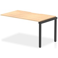 Evolve Plus 1400mm Single Row Office Bench Desk Ext Kit Maple Top Black Frame