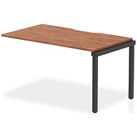 Evolve Plus 1400mm Single Row Office Bench Desk Ext Kit Walnut Top Black Frame