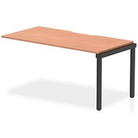 Evolve Plus 1600mm Single Row Office Bench Desk Ext Kit Beech Top Black Frame
