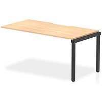 Evolve Plus 1600mm Single Row Office Bench Desk Ext Kit Maple Top Black Frame