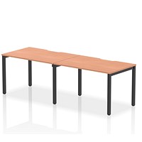 Evolve Plus 1200mm Single Row 2 Person Office Bench Desk Beech Top Black Frame