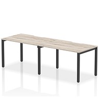 Evolve Plus 1200mm Single Row 2 Person Office Bench Desk Grey Oak Top Black Frame
