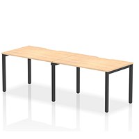 Evolve Plus 1200mm Single Row 2 Person Office Bench Desk Maple Top Black Frame