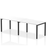 Evolve Plus 1200mm Single Row 2 Person Office Bench Desk White Top Black Frame