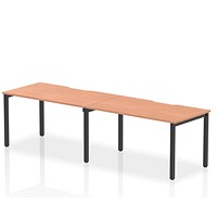 Evolve Plus 1400mm Single Row 2 Person Office Bench Desk Beech Top Black Frame Evolve Plus 1400mm Single Row 2 Person Office Bench Desk Beech Top Black Frame