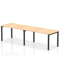 Evolve Plus 1400mm Single Row 2 Person Office Bench Desk Maple Top Black Frame