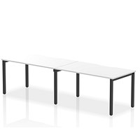 Evolve Plus 1400mm Single Row 2 Person Office Bench Desk White Top Black Frame