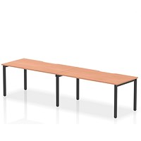 Evolve Plus 1600mm Single Row 2 Person Office Bench Desk Beech Top Black Frame