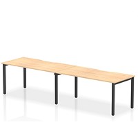 Evolve Plus 1600mm Single Row 2 Person Office Bench Desk Maple Top Black Frame