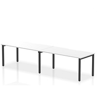 Evolve Plus 1600mm Single Row 2 Person Office Bench Desk White Top Black Frame