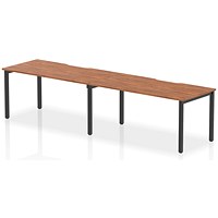 Evolve Plus 1600mm Single Row 2 Person Office Bench Desk Walnut Top Black Frame