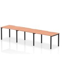Evolve Plus 1200mm Single Row 3 Person Office Bench Desk Beech Top Black Frame