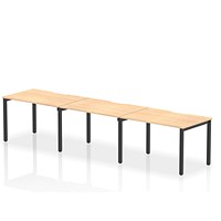 Evolve Plus 1200mm Single Row 3 Person Office Bench Desk Maple Top Black Frame