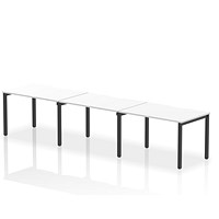 Evolve Plus 1200mm Single Row 3 Person Office Bench Desk White Top Black Frame