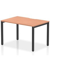 Evolve Plus 1200mm Single Starter Office Bench Desk Beech Top Black Frame Evolve Plus 1200mm Single Starter Office Bench Desk Beech Top Black Frame