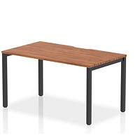 Evolve Plus 1400mm Single Starter Office Bench Desk Walnut Top Black Frame