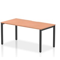 Evolve Plus 1600mm Single Starter Office Bench Desk Beech Top Black Frame