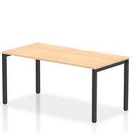 Evolve Plus 1600mm Single Starter Office Bench Desk Maple Top Black Frame
