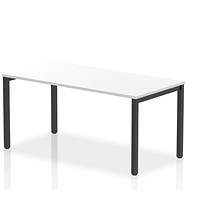Evolve Plus 1600mm Single Starter Office Bench Desk White Top Black Frame