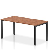 Evolve Plus 1600mm Single Starter Office Bench Desk Walnut Top Black Frame