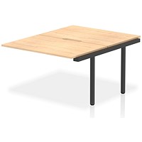 Evolve Plus 1200mm B2B Office Bench Desk Ext Kit Maple Top Black Frame