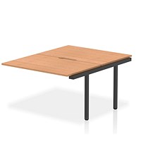 Evolve Plus 1200mm B2B Office Bench Desk Ext Kit Oak Top Black Frame