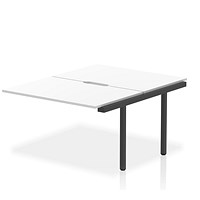 Evolve Plus 1200mm B2B Office Bench Desk Ext Kit White Top Black Frame