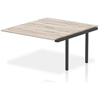Evolve Plus 1400mm B2B Office Bench Desk Ext Kit Grey Oak Top Black Frame Evolve Plus 1400mm B2B Office Bench Desk Ext Kit Grey Oak Top Black Frame