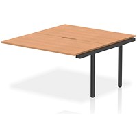 Evolve Plus 1400mm B2B Office Bench Desk Ext Kit Oak Top Black Frame
