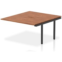 Evolve Plus 1400mm B2B Office Bench Desk Ext Kit Walnut Top Black Frame Evolve Plus 1400mm B2B Office Bench Desk Ext Kit Walnut Top Black Frame