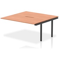 Evolve Plus 1600mm B2B Office Bench Desk Ext Kit Beech Top Black Frame
