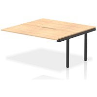 Evolve Plus 1600mm B2B Office Bench Desk Ext Kit Maple Top Black Frame