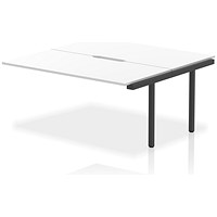 Evolve Plus 1600mm B2B Office Bench Desk Ext Kit White Top Black Frame
