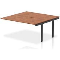 Evolve Plus 1600mm B2B Office Bench Desk Ext Kit Walnut Top Black Frame