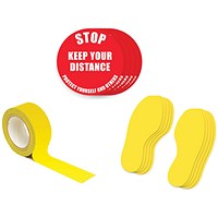 Social Distance Floor Kit 1A - Stop keep your distance