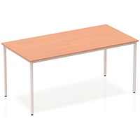 Impulse Rectangular Table, 1600mm, Beech, Silver Box Frame Leg Impulse Rectangular Table, 1600mm, Beech, Silver Box Frame Leg