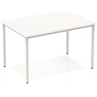 Impulse Rectangular Table, 1200mm, White, Silver Box Frame Leg Impulse Rectangular Table, 1200mm, White, Silver Box Frame Leg
