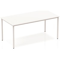 Impulse Rectangular Table, 1600mm, White, Silver Box Frame Leg