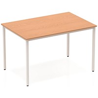 Impulse Rectangular Table, 1200mm, Oak, Silver Box Frame Leg Impulse Rectangular Table, 1200mm, Oak, Silver Box Frame Leg